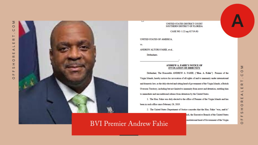 Andrew Fahie, Diplomatic Immunity